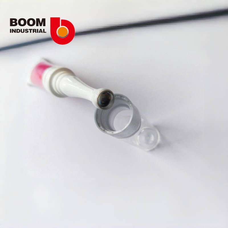 19-diameter tube, offset, long nozzle, beaded, silver-plated, long cap