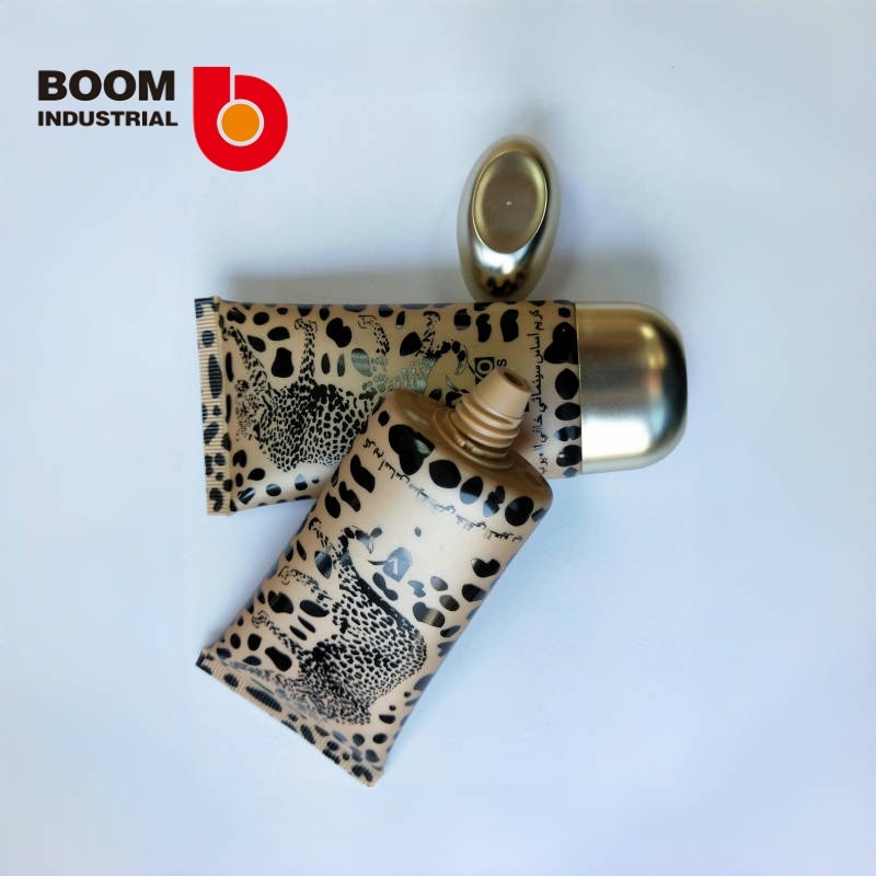 35mm diameter oval tube with silk screen printing and electroplated gold-colored edge cap