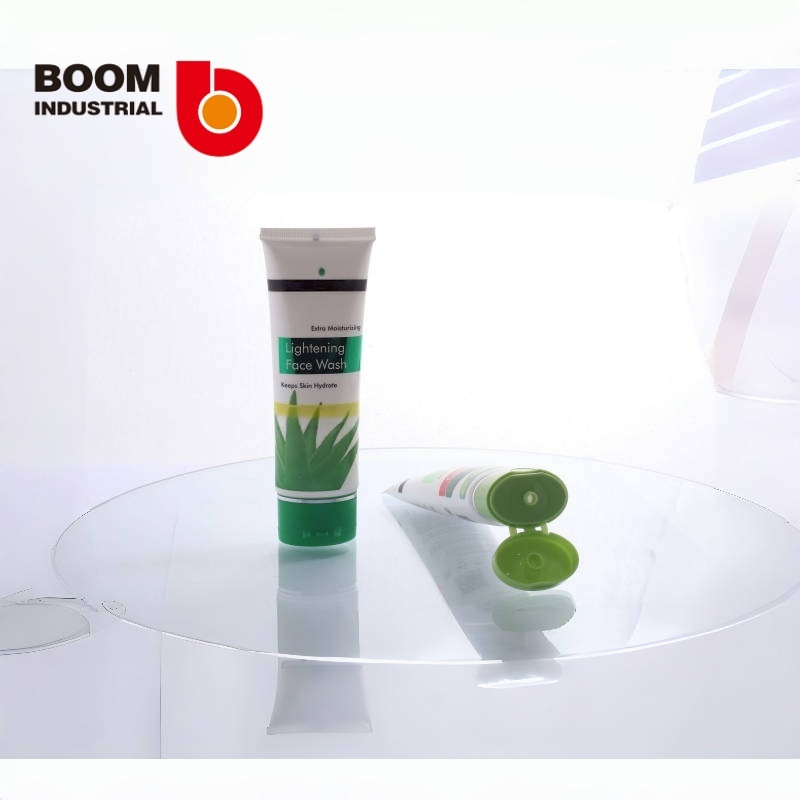 40mm diameter oval tube with offset printing + hot stamping, gradient color, and semi-transparent color-matched screw cap