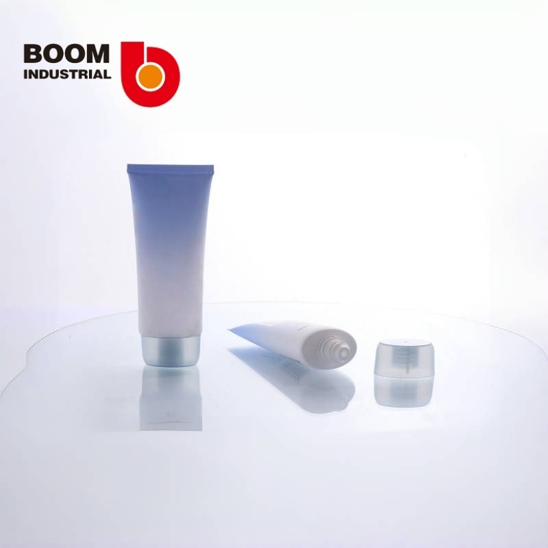 40mm diameter oval tube, offset printing + hot stamping, gradient color, with semi-transparent color-coordinated screw cap.