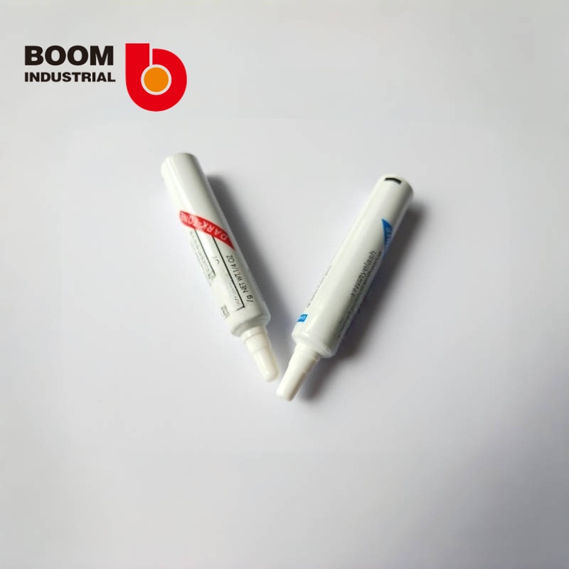 D16 250um White Sheet Offset Varnish Sharp Nose Closed End Tube Shoulder with Bullet Caps