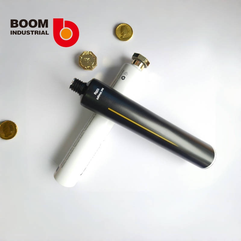 D30 250um white sheet material, offset printing + reverse varnish, with gold-colored octagonal cap