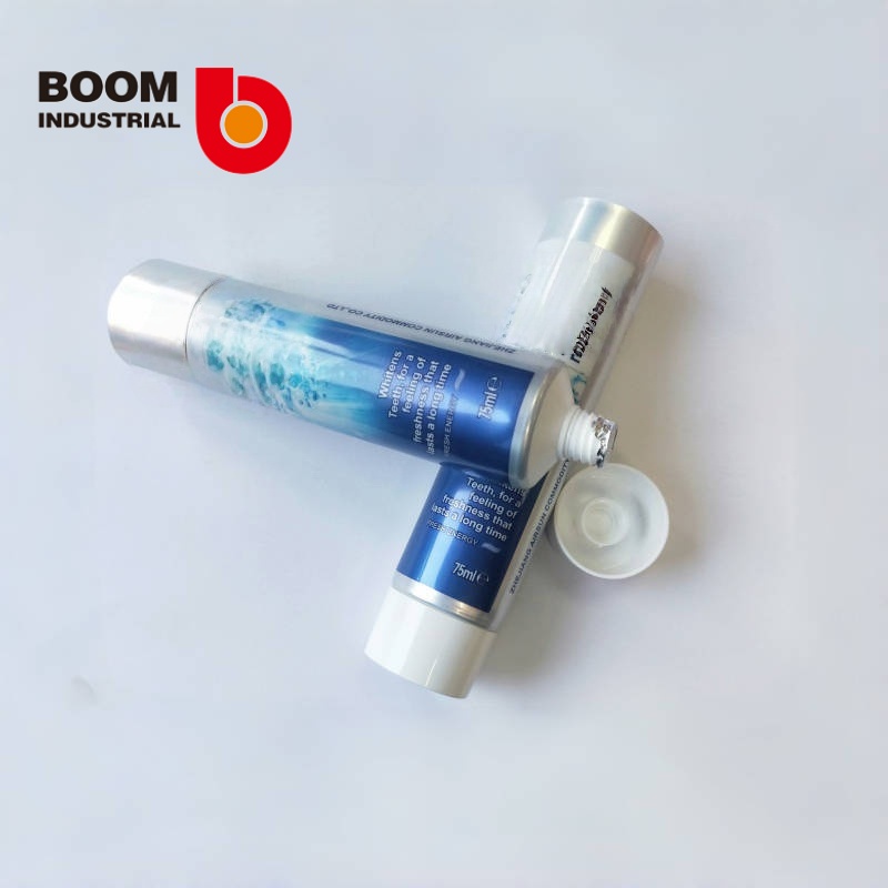 D35 aluminum-plastic composite flexible tube 250um silver foil sheet offset printing glossy varnish glossy screw cap